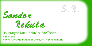 sandor nekula business card